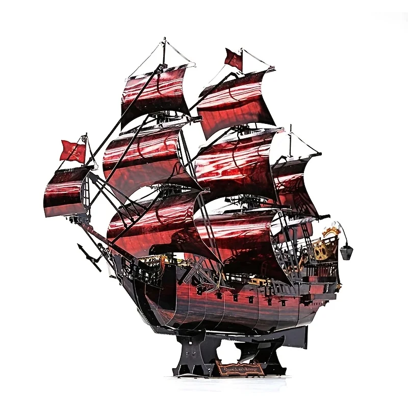 

DIY 3D Metal Puzzle Pirate Ship Model Queen Anne's Revenge Educational Building Toys for Adults Christmas Birthday Gift