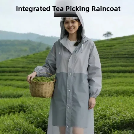 

Adult One-Piece Long Version Raincoat Full Body Mountain Climbing Field Work Waterproof Breathable Wear-Resistant Tea Picking...