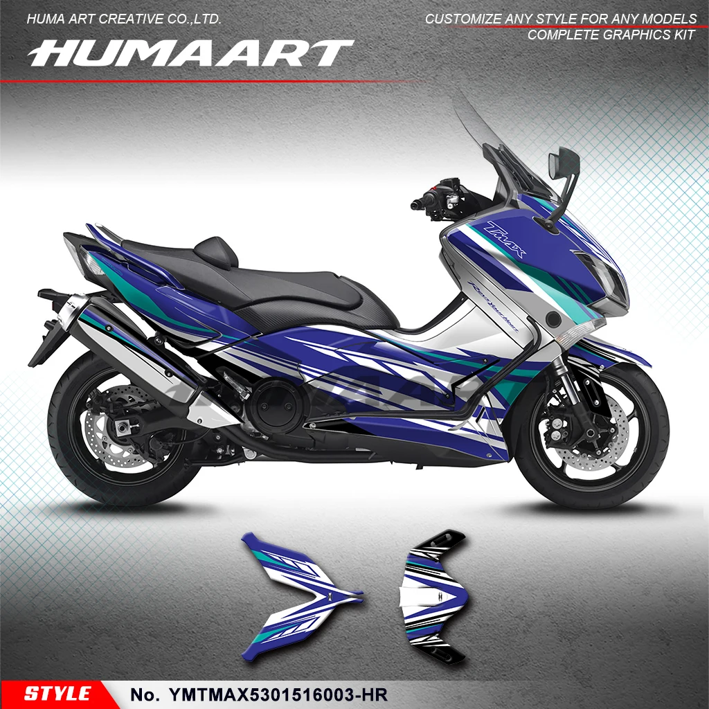 HUMAART Motorcycle Stickers Vinyl Decal Kit for Yamaha TMAX 530 2015-2016, YMTMAX5301516003-HR