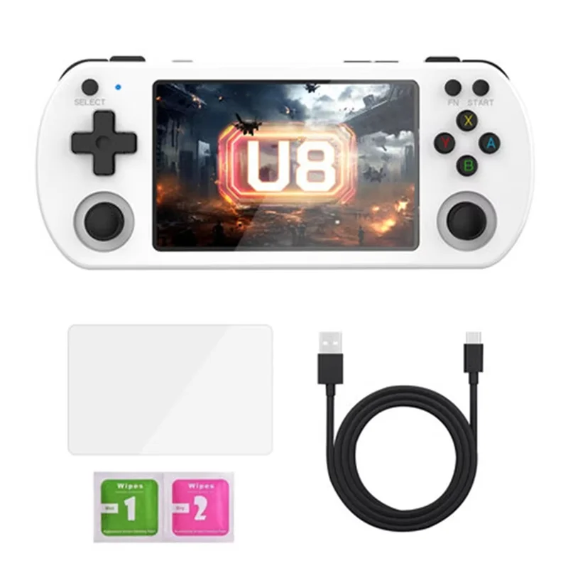AA46 HOT-U8 Retro Palm Game Console 4.0-Inch PS Palm Phone Game Console Game Console 128GB White