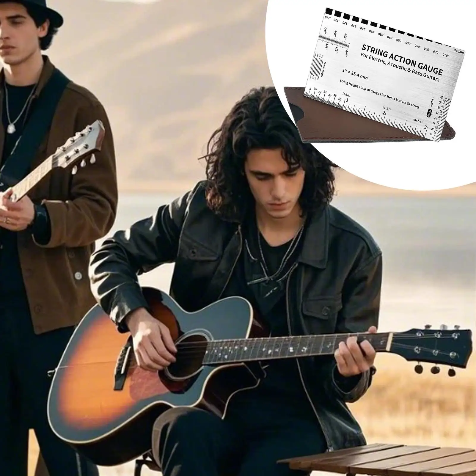 

Guitar Action Gauge Electric Guitar Tools Portable String Action Setup Gauge For Luthier Electric Acoustic Professionals