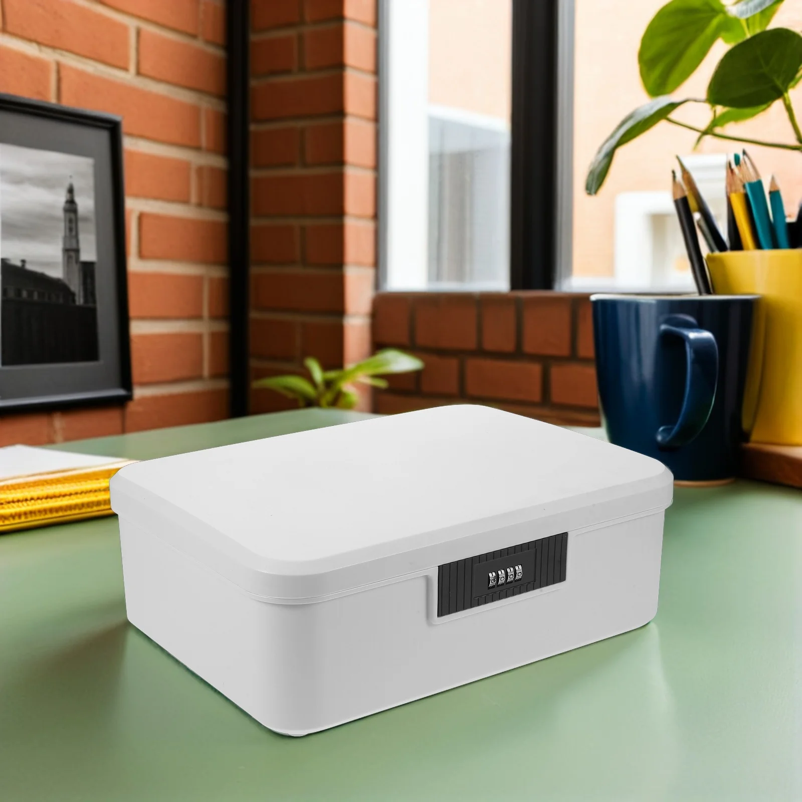 

16L Locking Storage Box Combination Secure Document Chest File Container Home Office Travel Dual Layer Abs