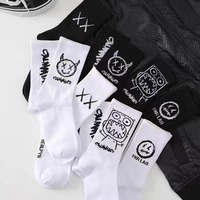 1 Pairs of Men's/women's Long Socks Made of Cotton, Soft and Breathable. Spring and Summer Couple DEVIL'S Mid Length Socks