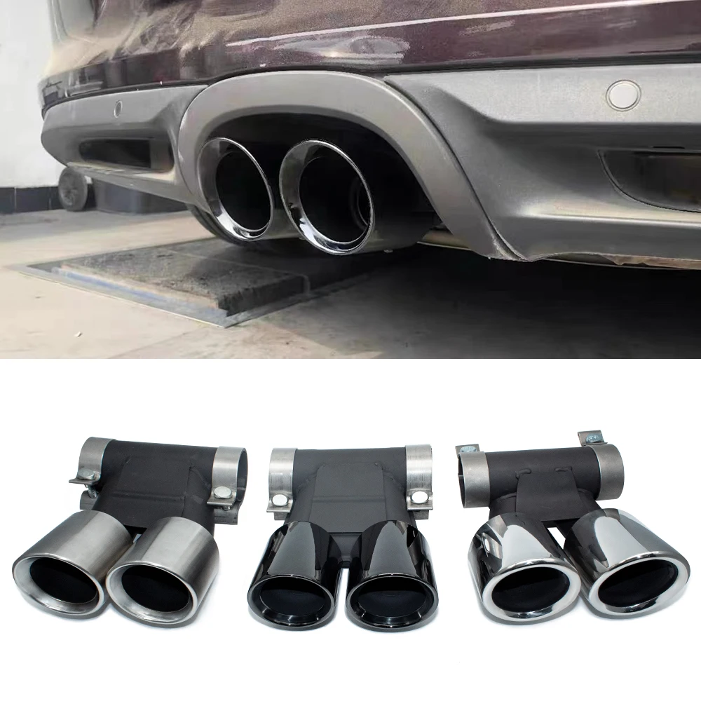 1 Pair 304 Stainless Steel GTS Exhaust Tip Car Exhaust Pipe For Porsche Boxster Cayman 718 987 2008-2016 Mufflers Nozzles