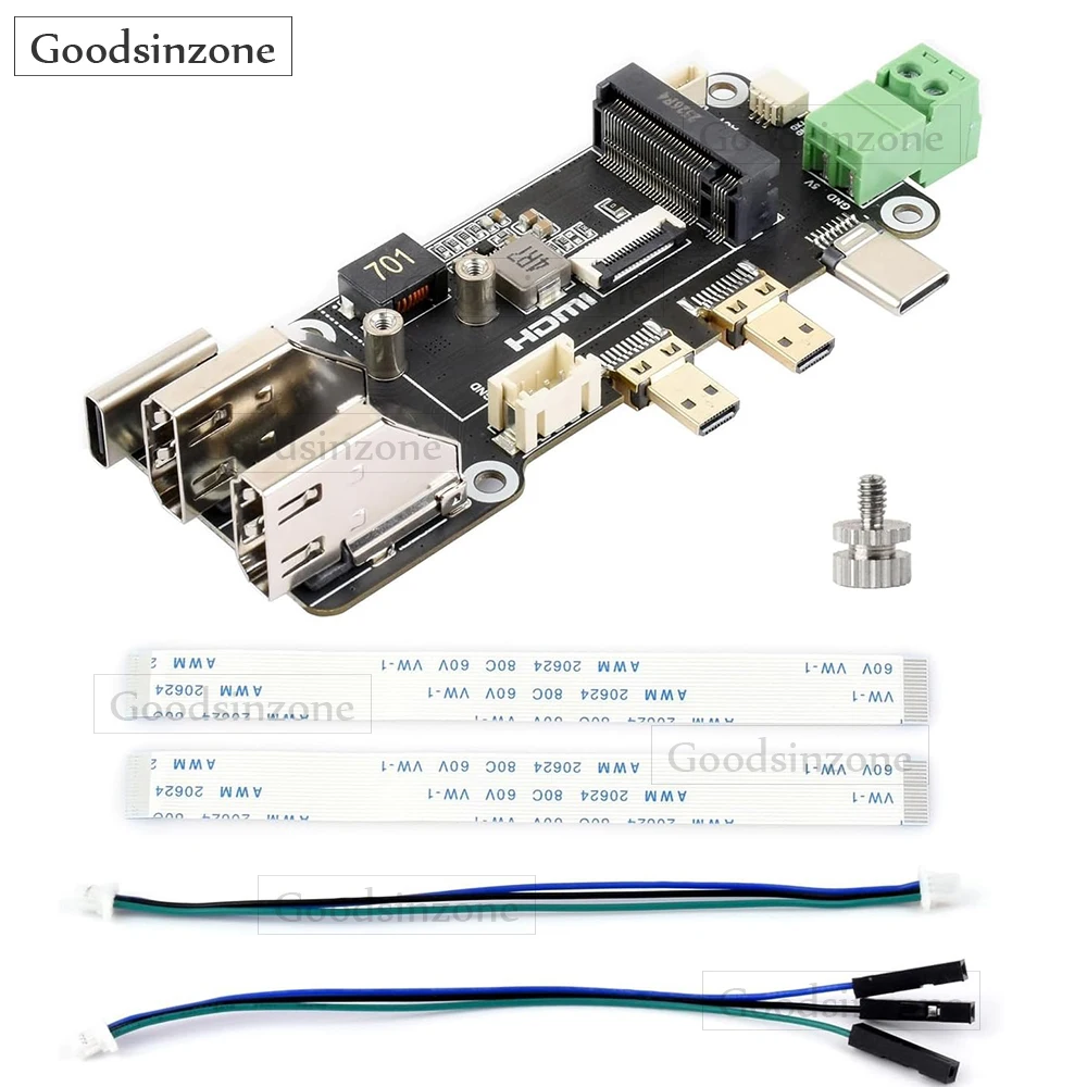 PCIe to M.2 NVMe Adapter for Raspberry Pi 5 – Dual 4K Output, Dual Power Input, High-Speed SSD Expansion (Pi 5 Not Included)