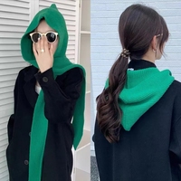 New Fashion Knitting Cowl Hooded Shawl Autumn Winter Warm Scarf Hat Scarf for Women