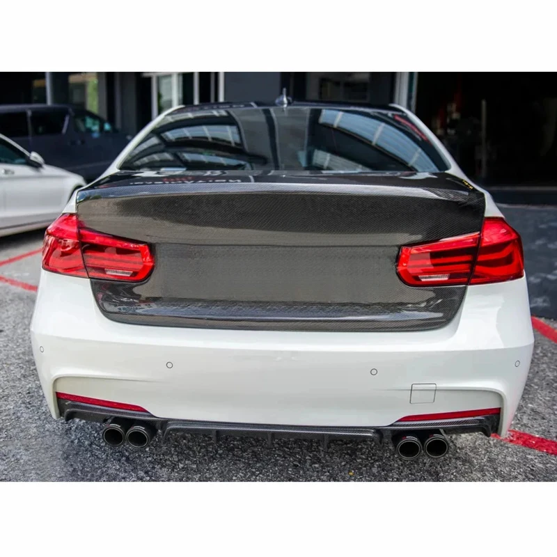 Gloss Carbon Fiber Rear Trunk Lid Cover Exterior Body Parts For 3 Series F30 2012-2018