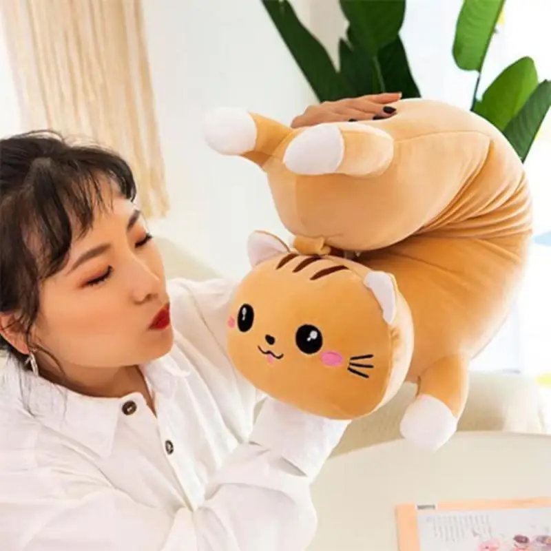 110cm carino peluche cuscino morbido gatto farcito cuscino cartone animato gigante sonno abbraccio gattino cuscino bambini giocattolo adulto casa letto Decor regalo