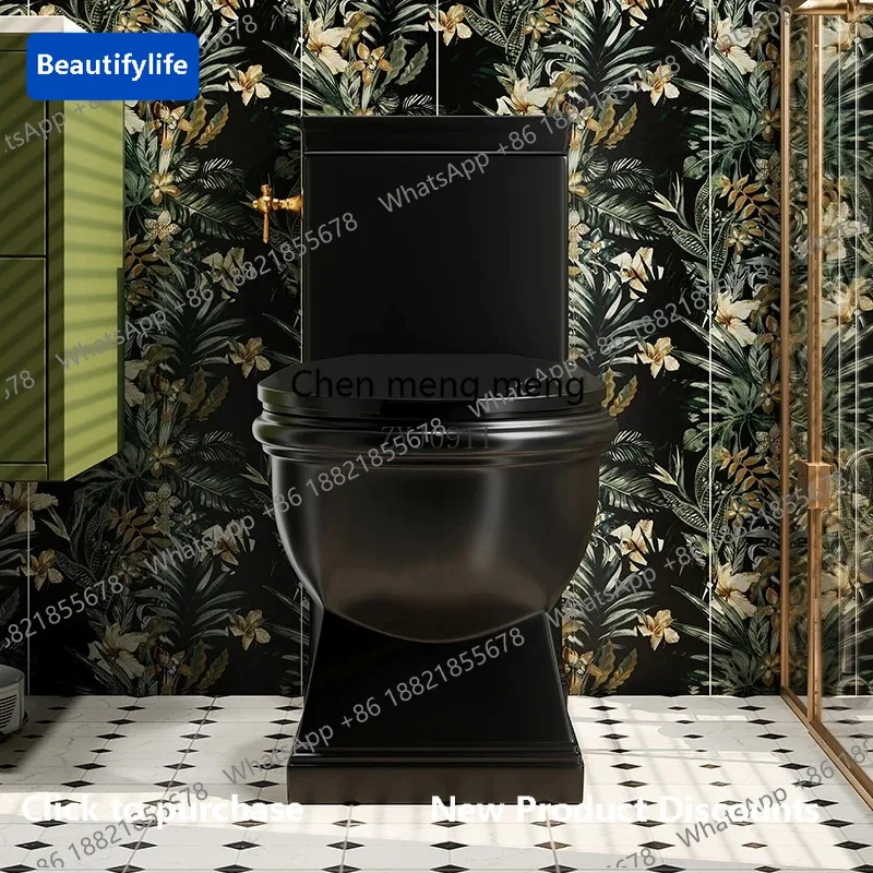 

M183 French retro bathroom creative black toilet gold side press flush toilet