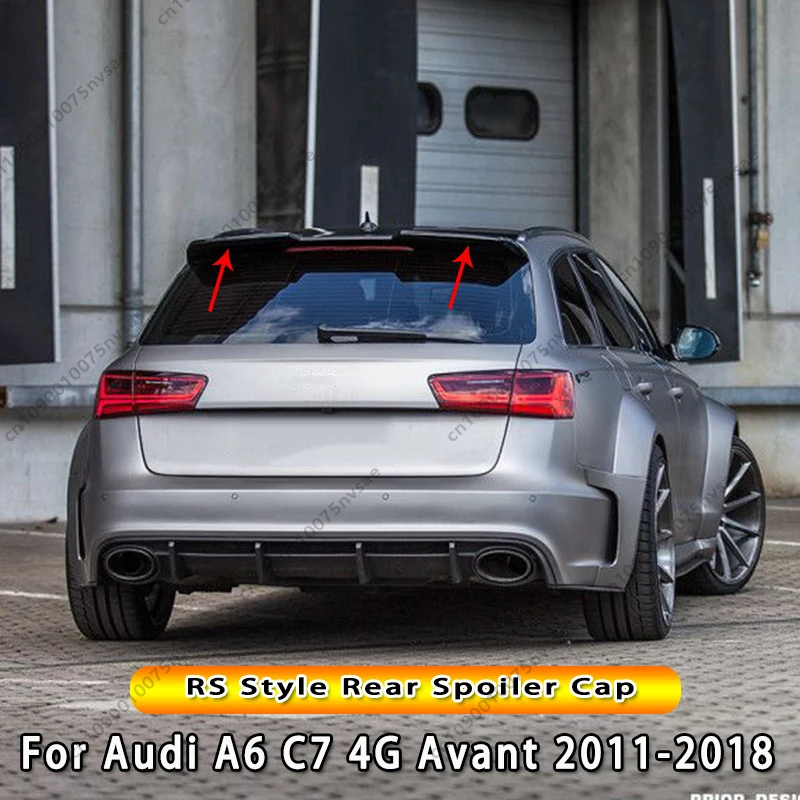 

Для Audi A6 C7 4G Avant Allroad 2011-2018: Задний спойлер-сплиттер в стиле RS6, глянцевый черный, для крыши багажника автомобиля