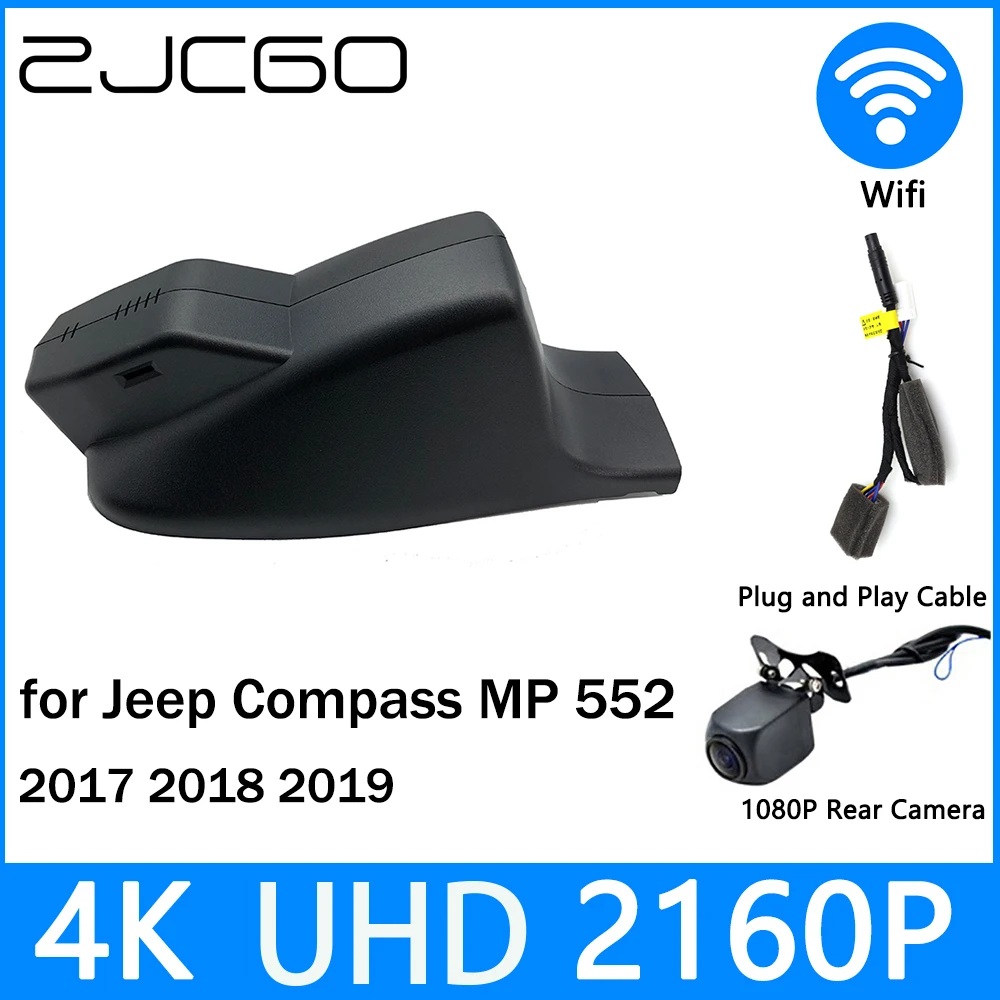 

ZJCGO Dash Cam 4K UHD 2160P Car Video Recorder DVR Night Vision for Jeep Compass MP 552 2017 2018 2019