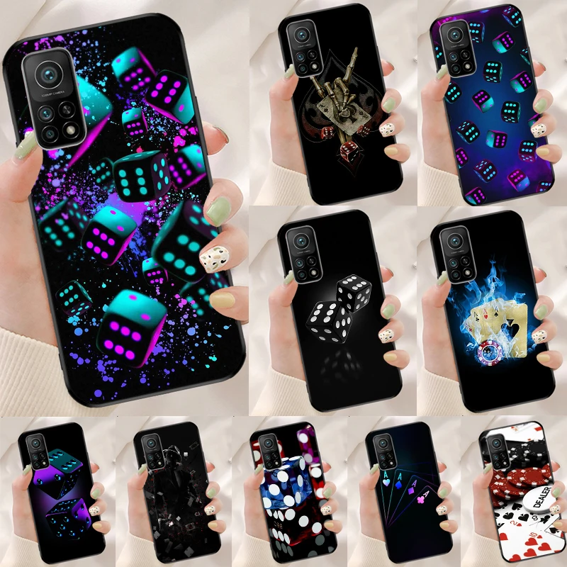 Dices Poker Casino Case For Xiaomi 13 11T 12T Pro 12 Lite 12X Cover For POCO X3 X4 X5 F5 Pro F4 GT C40 M5s F3