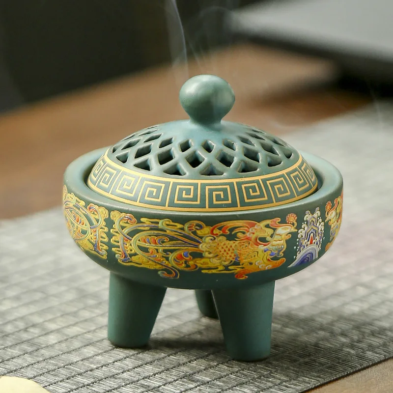 Coil Incense Burner Backflow Incense Cone Burner Portable Censer Desktop Aromatherapy Ornament For Home Bedroom Spa Yoga Studio view 3