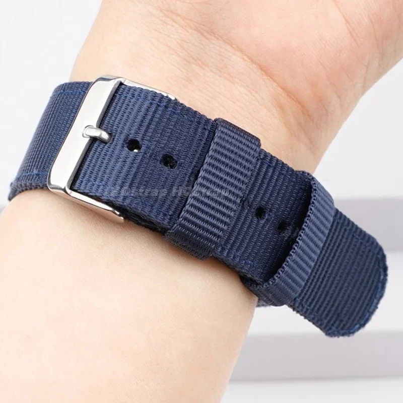나일론 스트랩 캔버스 시계 밴드, 편안한 손목 밴드, 남녀공용 스포츠 벨트, 퀵릴리즈 팔찌, 18mm, 20mm, 22mm, 24mm
