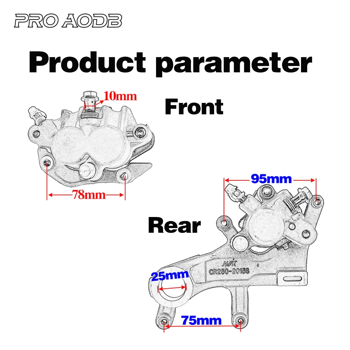 Motorcycle Front Brake Caliper Master Cylinder For Honda CR125R CR250R CRF250R CRF450R CRF 250X 450X 250RX 450RX 2004 2021 2022