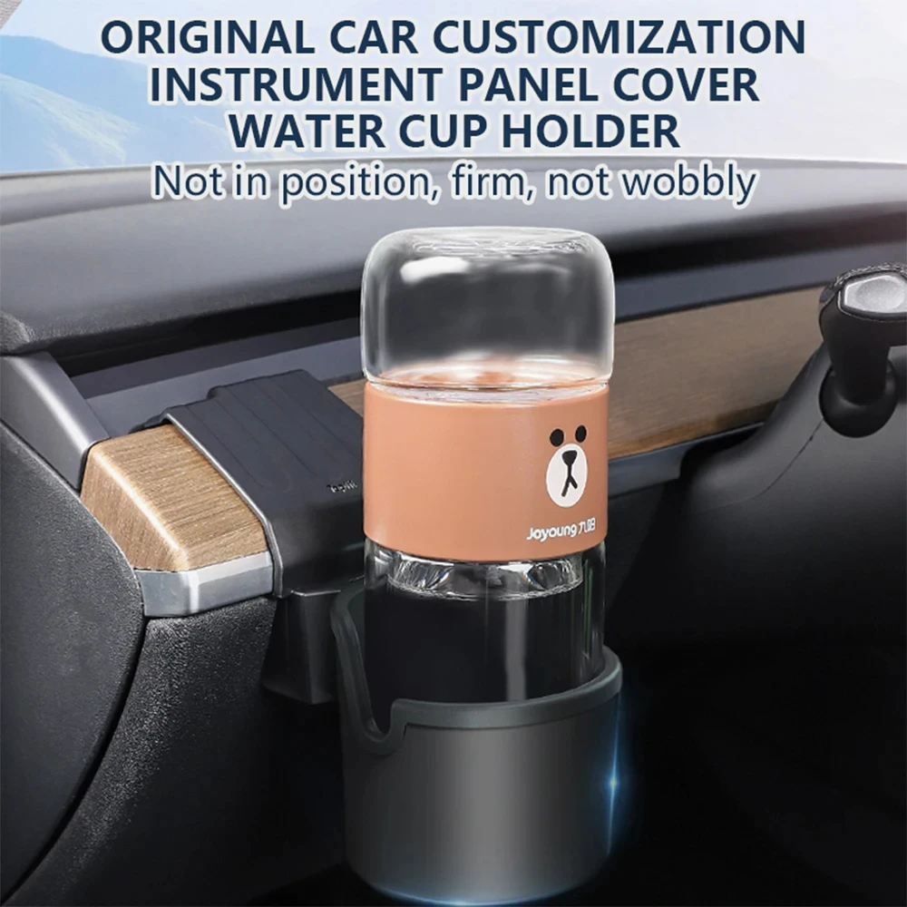 For Tesla Model 3 Model Y Dashboard Water Cup Holder Instrument Panel Organizer Dashboard Left Storage Box Interior Accessories