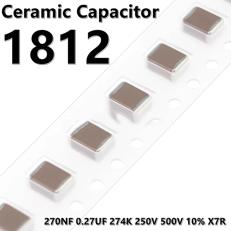 (10pcs) 1812 270NF 0.27UF 274K 250V 500V 10% X7R 4532 SMD Ceramic Capacitor