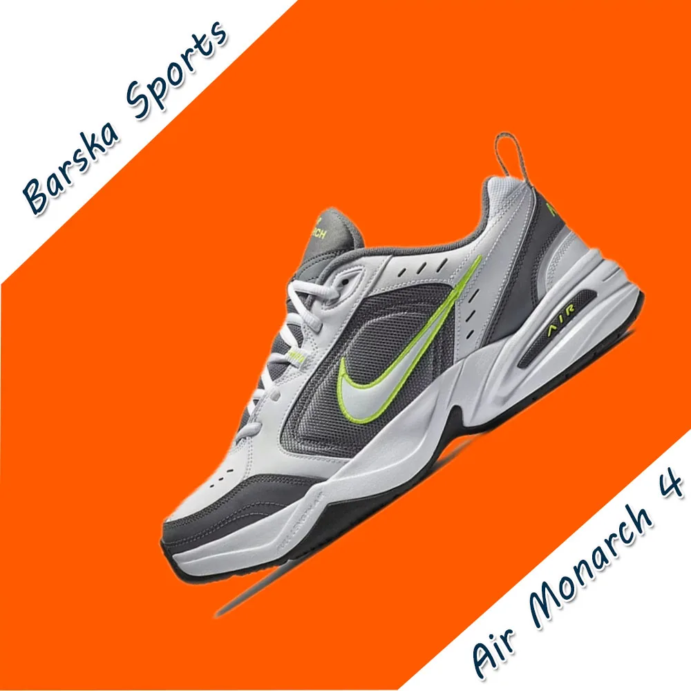 Nike Original Air Monarch 4 Low Men's and Women's Classic Retro Casual Thick Shoes Cushioned Comfort Sneakers Gray and Green