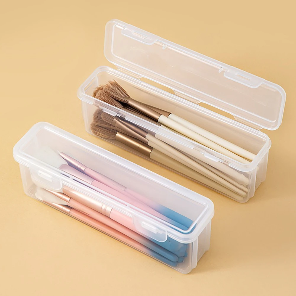 1PC Cosmetic Brush Storage Box Portable Dust Belt Cover  Powder Blusher Brush Eye Shadow Eyebrow Brush Sorting box