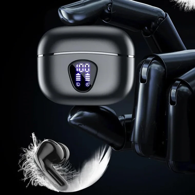 

UYUXIO BT5.4 Наушники Беспроводные наушники со светодиодным дисплеем 48 часов воспроизведения HiFi стерео TWS Встроенный микрофон-вкладыши для iPhone Samsung