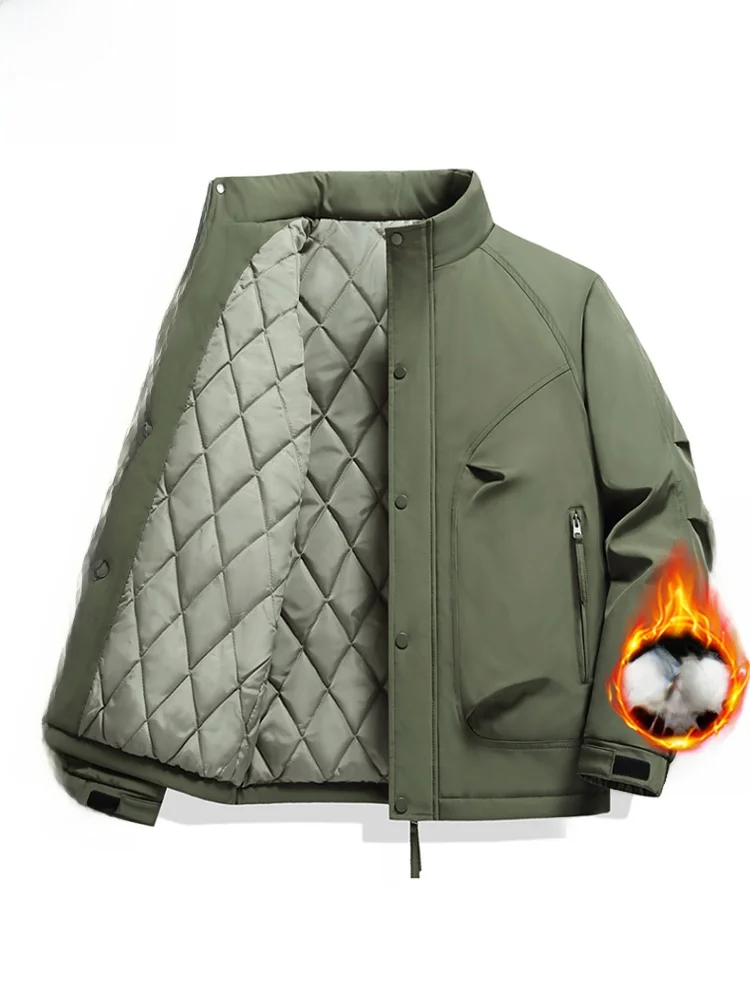 

Paul Men's Cotton Jaet Thiened Loose Autumn Winter Coat Warm Windproof Workwear Faionable Urban Sle Long Sve Zipper