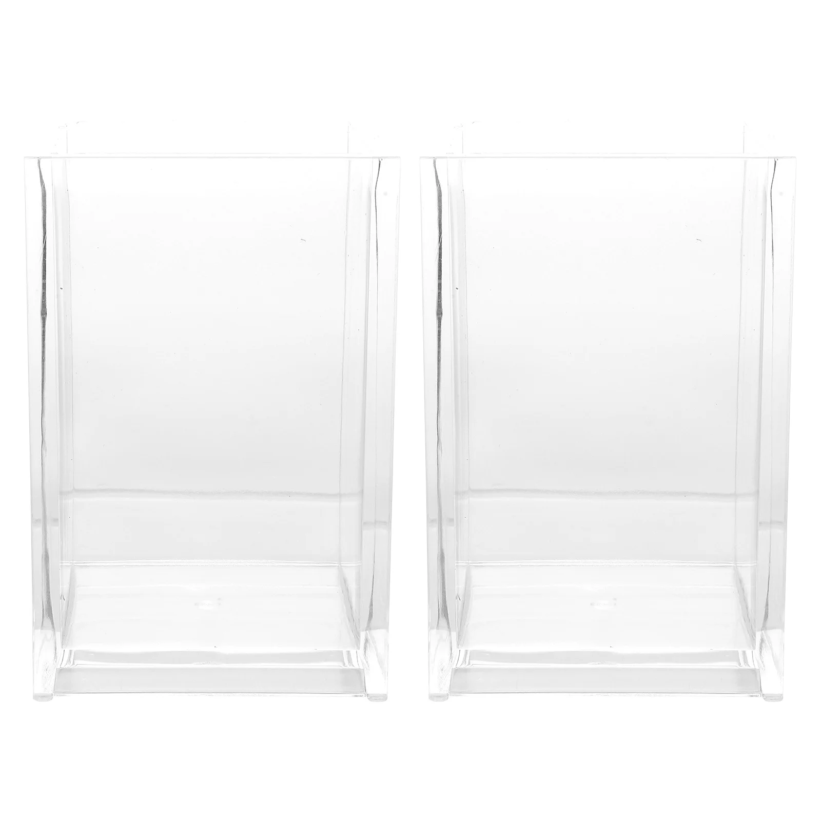 2 قطعة حامل قلم أكريليك شفاف منظم قرطاسية حاوية تخزين متعددة الأغراض حامل فرشاة سطح المكتب وعاء قلم رصاص للمكتب