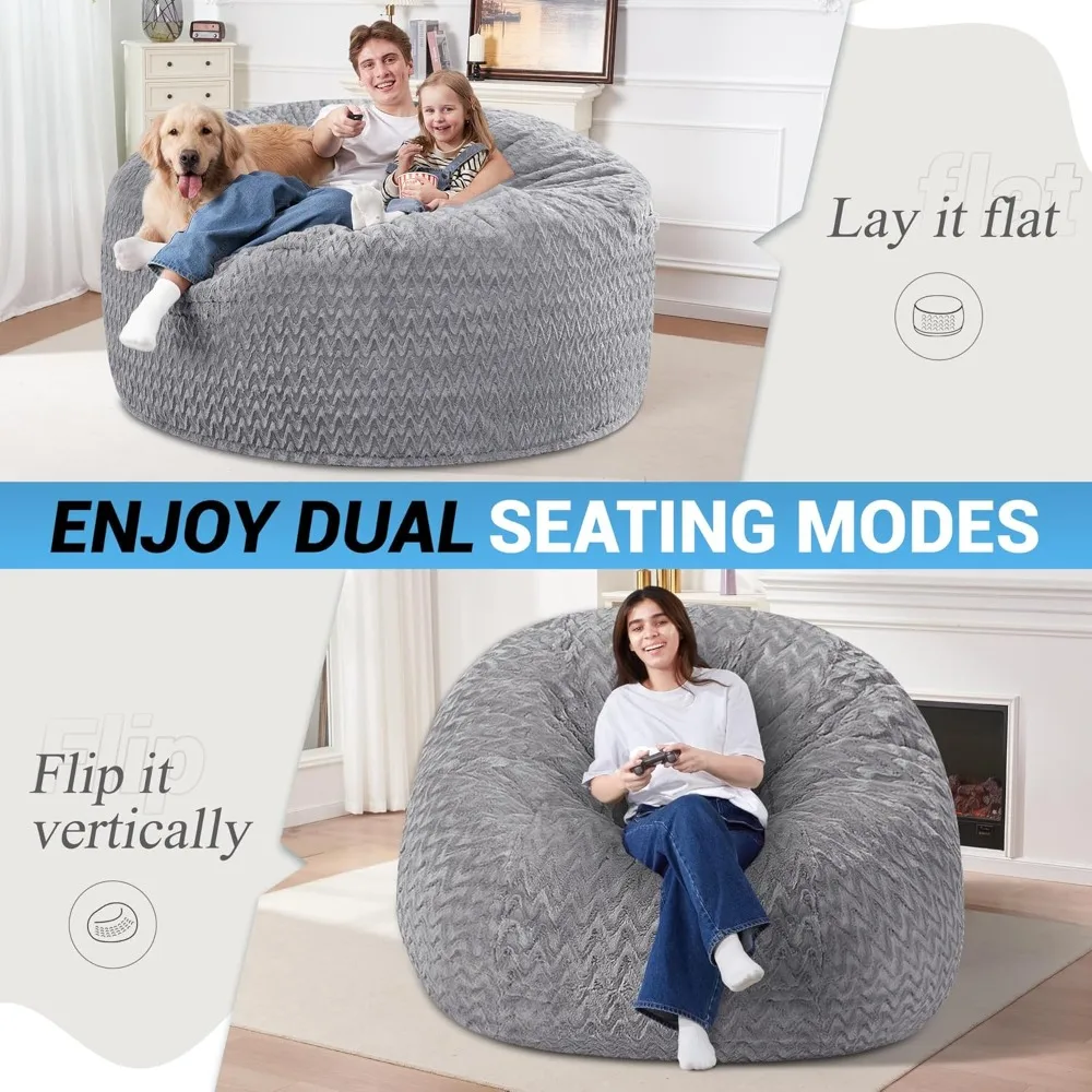 كراسي كبيرة مملوءة بإسفنج الذاكرة للبالغين، أكياس فول عملاقة مريحة، كراسي كبيرة للاسترخاء والترفيه #3