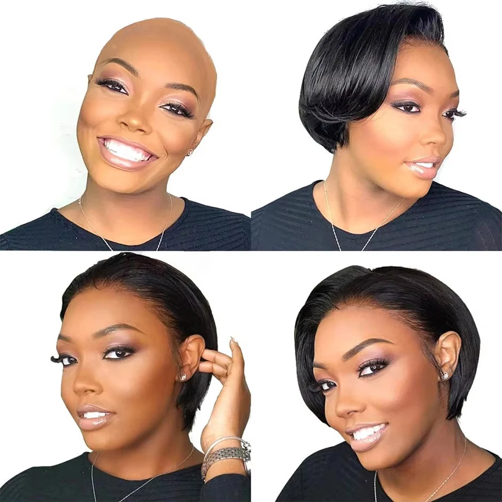 عابث قطع شعر مستعار شعر الإنسان شعر مستعار دانتيل شفاف قصير بوب شعر مستعار العظام مستقيم 13x4 HD الدانتيل الباروكة الأمامية الماليزية 100% شعر بشري خام