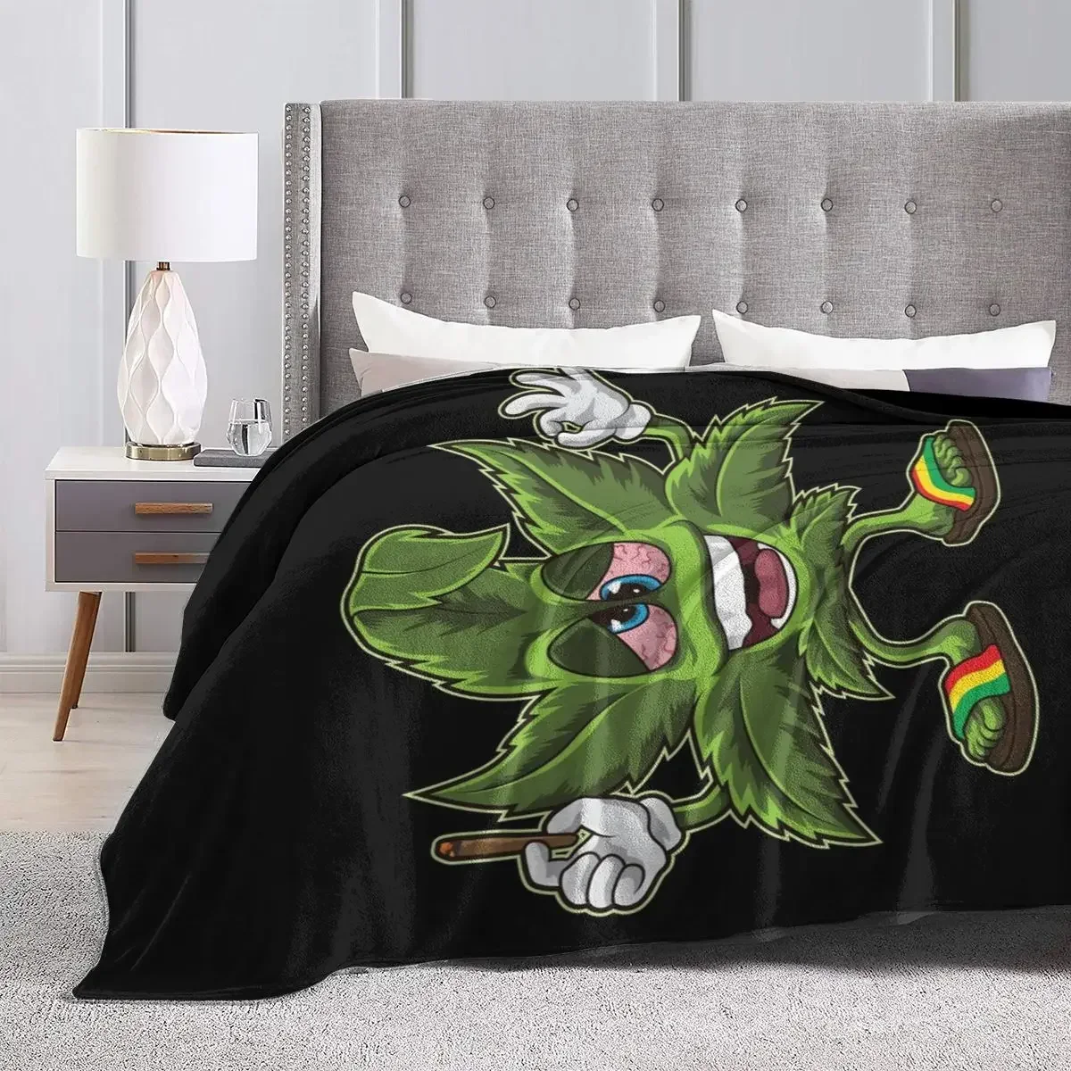 رمي بطانية الفراش لغرفة المعيشة ، ورقة ورقة والأعشاب الضارة ، الفانيلا بارد ودافئ ، ورقة ورقة ورجم ، التدخين الكرتون ، السرير والأريكة ، السفر والمنزل