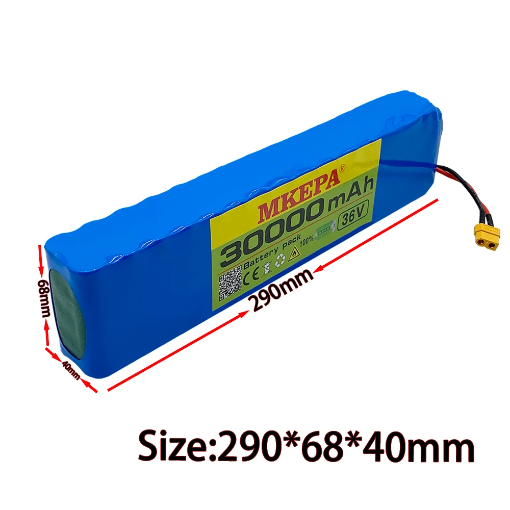 10S3P 36V battery ebike battery pack 18650 lithium ion battery 500W high power and large capacity42Vmotorcycle scooter XT60 plug