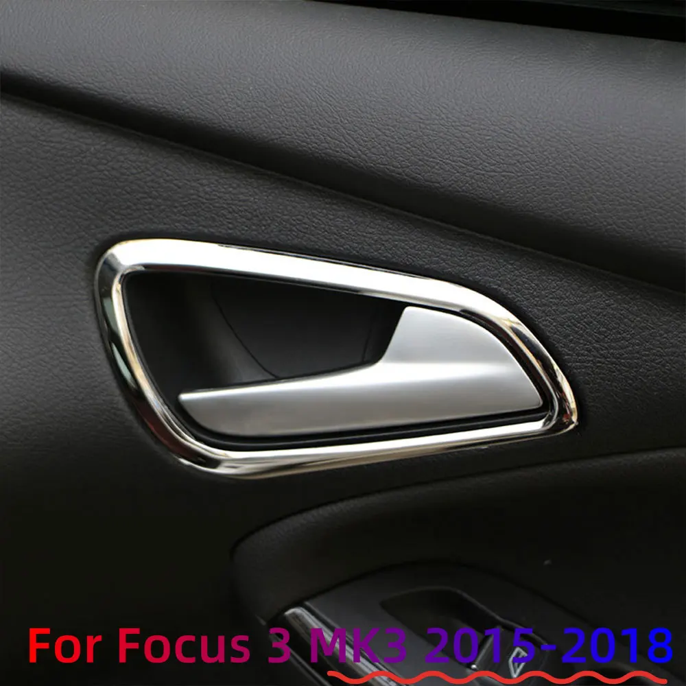 

Car Door Interior Handle Decoration Frame Trim for Ford Focus 3 MK3 2015 - 2018 Inner Doors Bowl Cover Stickers Accessories