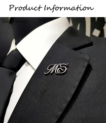 Custom Name Brooch Pin Personality Stainless Steel Chain Nameplate Badges For Men Husband Jacket Jewelry Birthday Gift