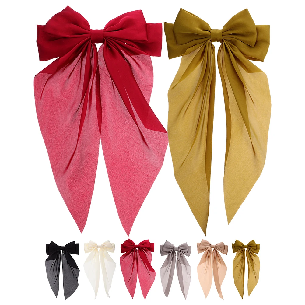 

8 шт., яркие цвета, банты для волос с бантом, безопасные прически для различных причесок, вечерние свадебные аксессуары, долговечная лента для волос