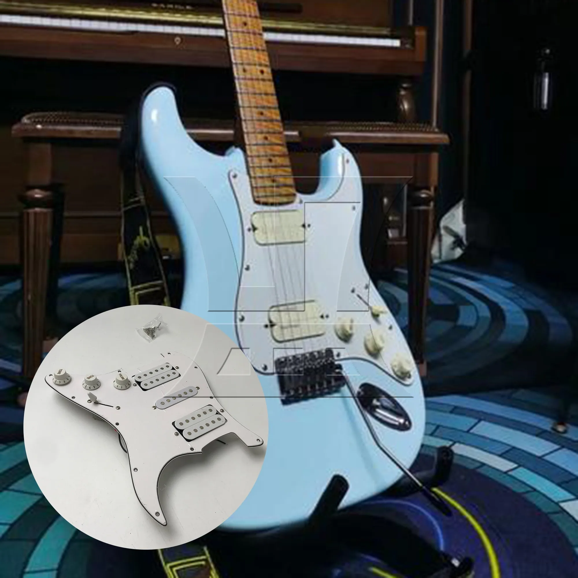 

YIBUY Loaded pickguard White For Humbuckers Guitar