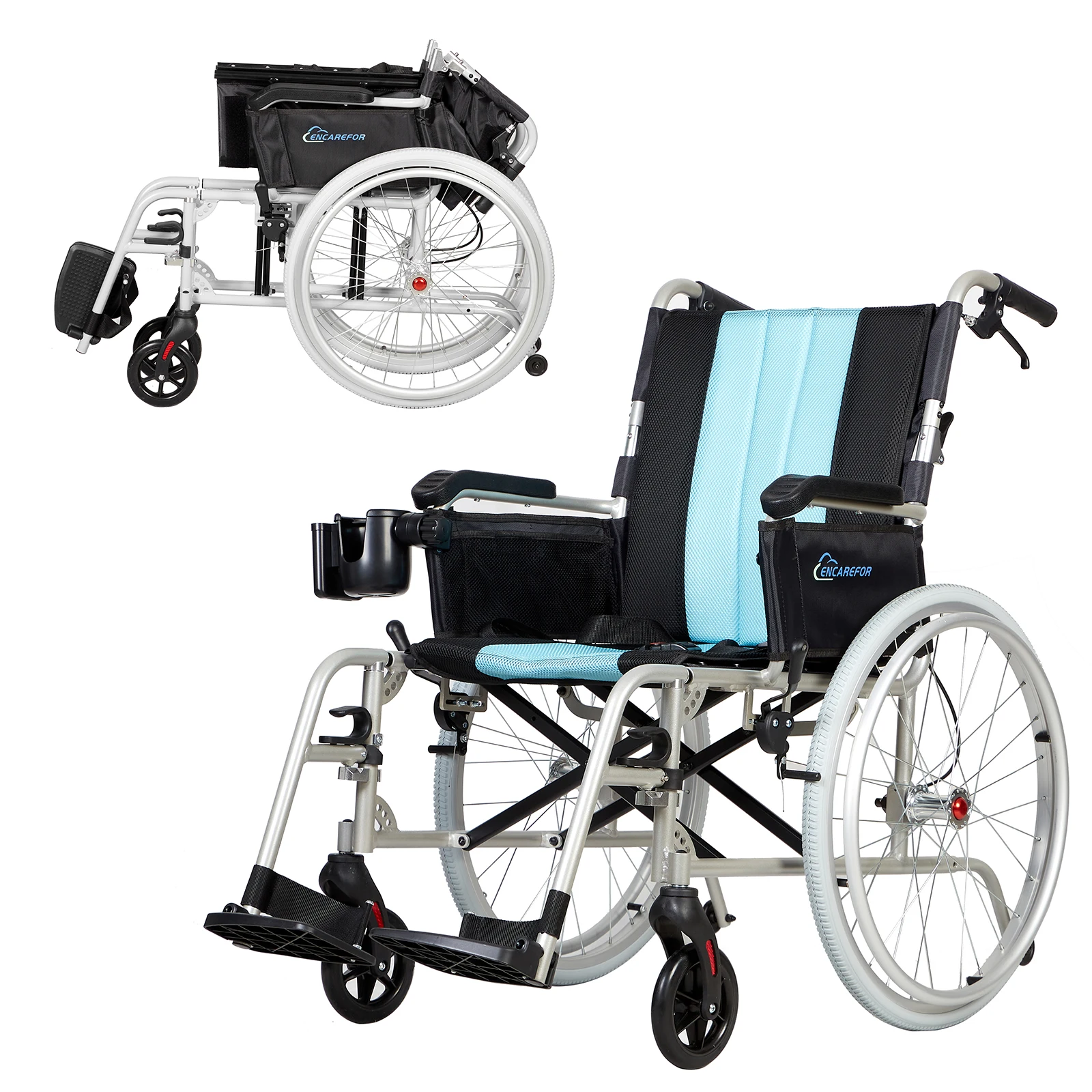 Ultra Lightweight Magnesium Wheelchair with 20 Inch Seat