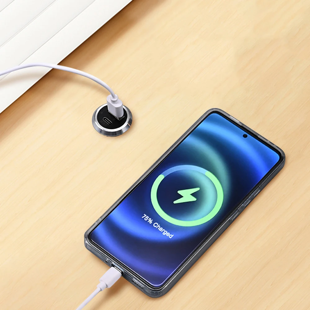 New Desktop Hidden Built-in USB Charger 9V 2A 1USB 1 Type-c Mini Fast Charging Car Charging Furniture Car Power Embedded Socket