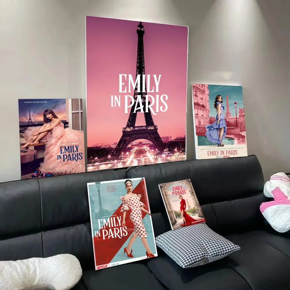 Classic Movie E-Emily in Paris Poster Modern  Wall Art Aesthetic Minimalist Bedroom Decor Cafe Home Gift