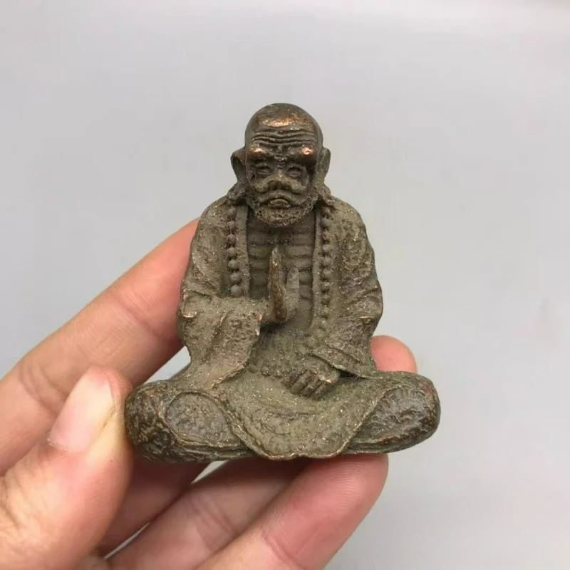 

Retro Old Bodhidharma Buddha Statue Tabletop Ornaments Zen Character Copper Carving Crafts Ornaments Cultural Crafts