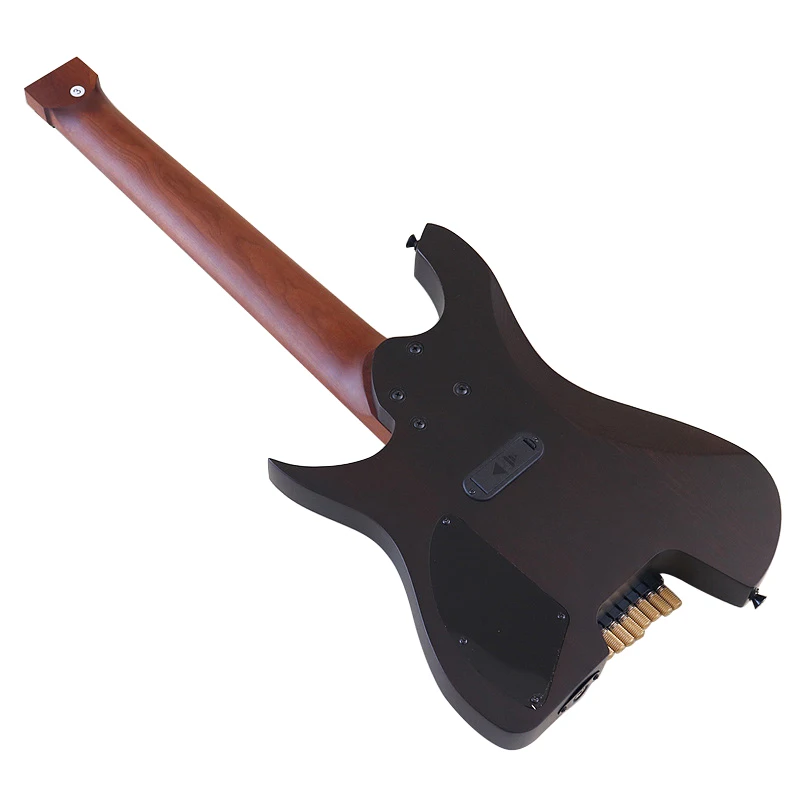 Wenge Wood Body 8 String Headless Electric Guitar 30 Inch Headless Guitar Roasted Maple Neck