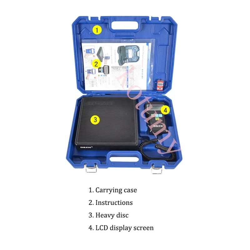 Digital A/C Refrigerant Charging Scale Freon Weight Scale with Case Measuring Tools Air Conditioning Accessories