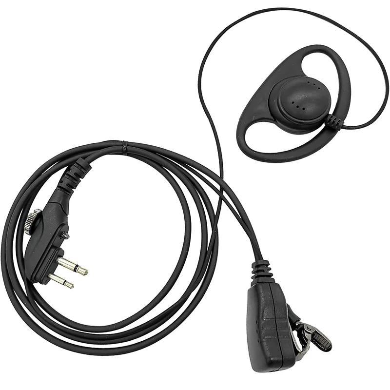 Risenke-D Shape Loop Ring Walkie Talkie Earpiece with PTT Mic,Compatible with Hytera,HYT,BD502,BD502i,PD502,PD562,TC-508, TC-580