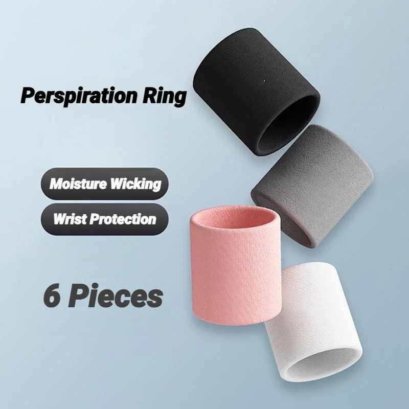 6 قطعة امتصاص العرق الرياضة معصمه الرطوبة فتل واقي المعصم للتنس كرة السلة الجري العصابات العصابات ماصة #3