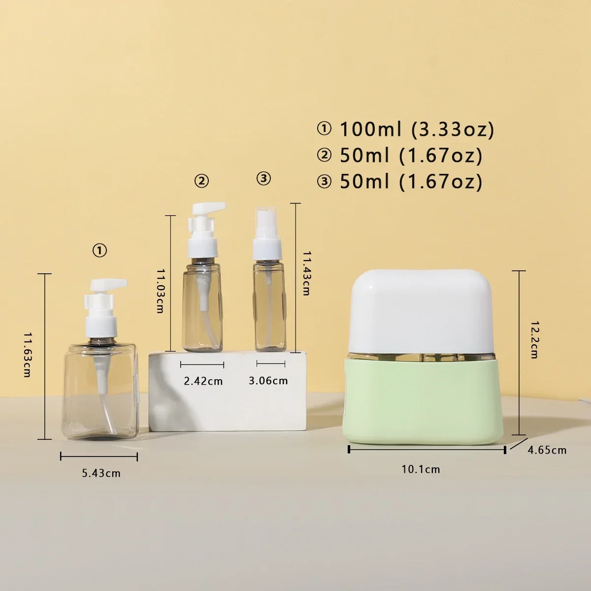 Juego de botellas de viaje, champú, Gel de ducha, loción para lavar a mano, botella vacía dividida, Kit de viaje, accesorios, juego de brochas de maquillaje