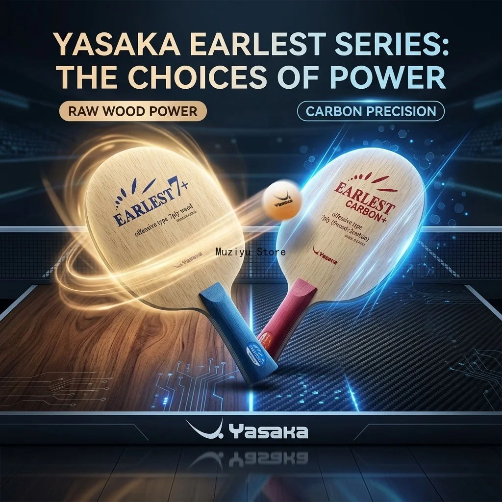 YASAKA Elite 7-layer Pure Wood and 5+2 Carbon Professional Table Tennis Racket Bottom Plate
