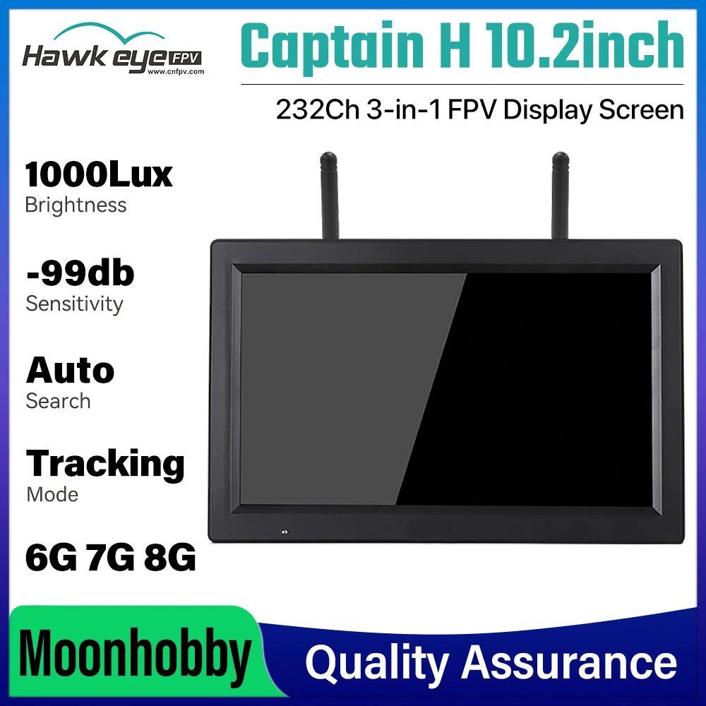 Hawkeye  Captain H 3IN1 FPV Monitor 1000LUX 6G 7G 8G 232CH Auto Search with DVR FPV Monitor