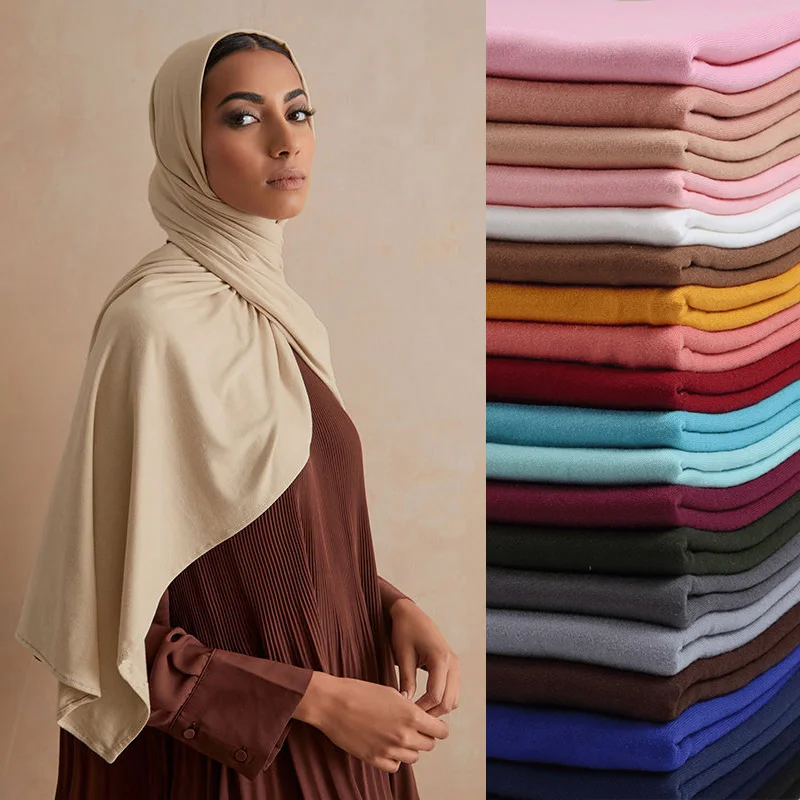 Sciarpa Hijab in Jersey da donna con scialli avvolgenti in testa Hijab musulmano in seta di latte all\'ingrosso