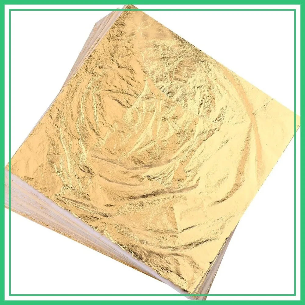 

Imitation Gold Leaf Sheets 100pcs 5.5" x 5.5" for Arts, Gilding, Painting, Furniture Decoration