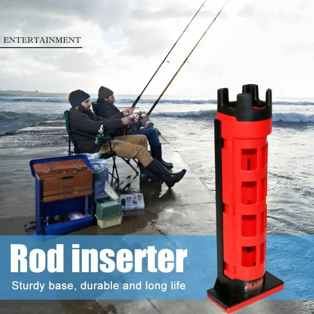 

Portable Fishing Box Rod Stand Plastic Solid Base Fishing Tackle Box Removable Insert Clip Rod Holder Insertion Device