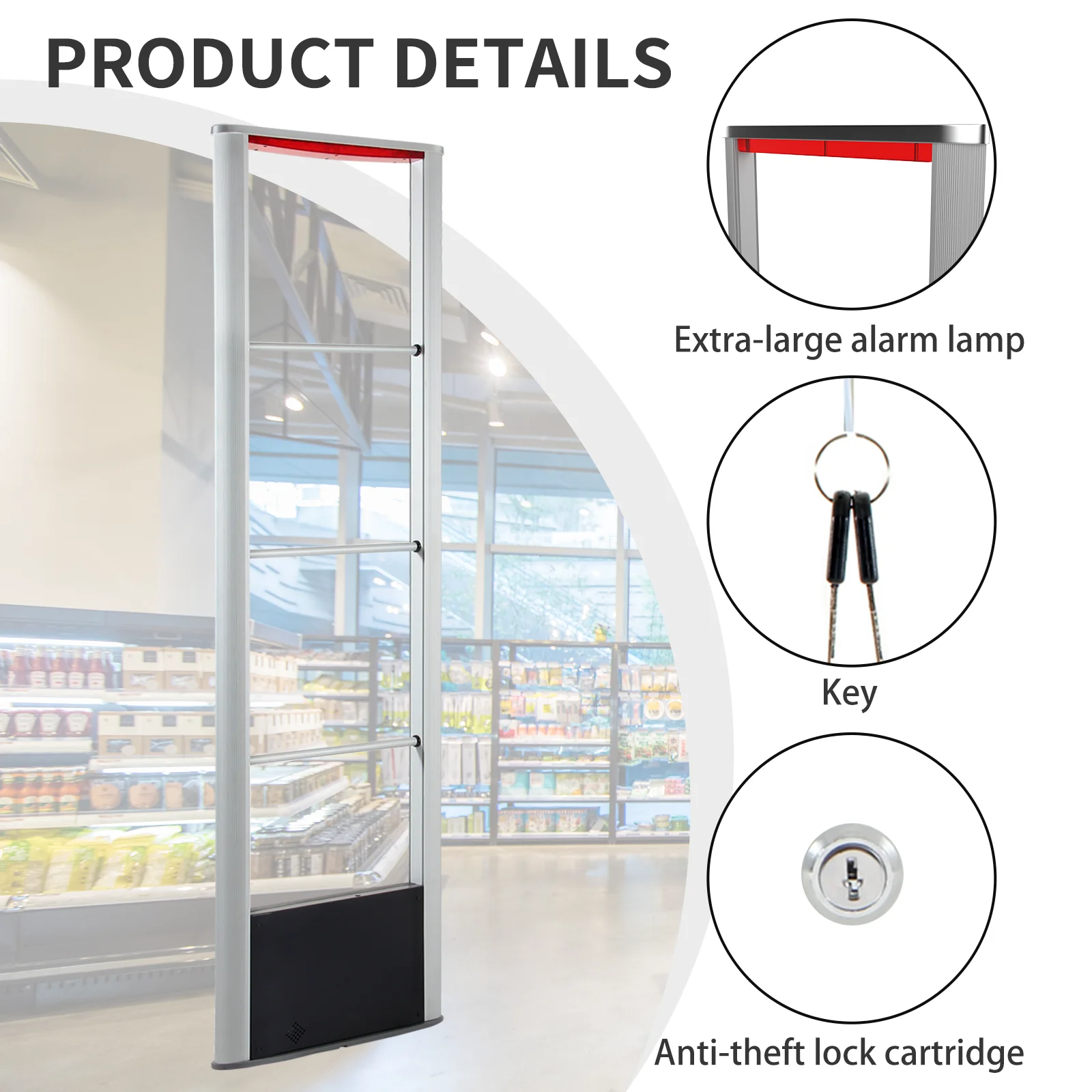 Cancello di sicurezza RF 8,2 MHz, sistema EAS per negozio di abbigliamento antifurto, antenna sensore di rilevamento per la prevenzione delle perdite del supermercato