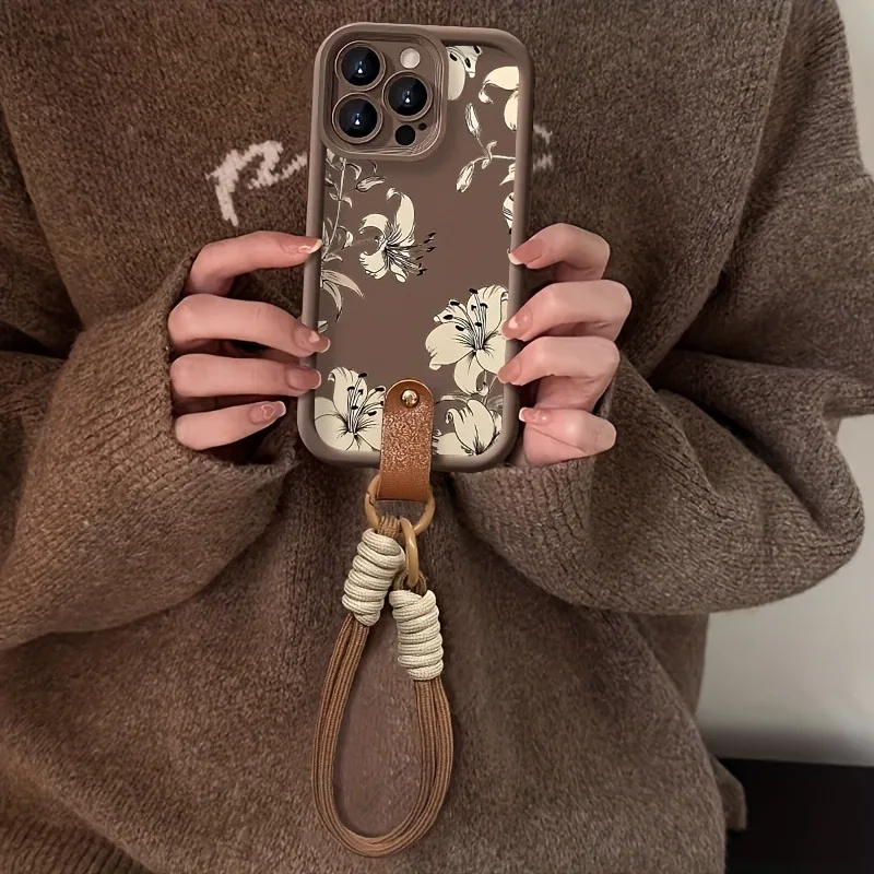 Retro-Blumenmuster Lanyard-Handyhülle für Samsung Galaxy Note 20 S24 S25 S26 Plus S24 S23FE S23 S24 S25 Ultra Cover – Detail 5